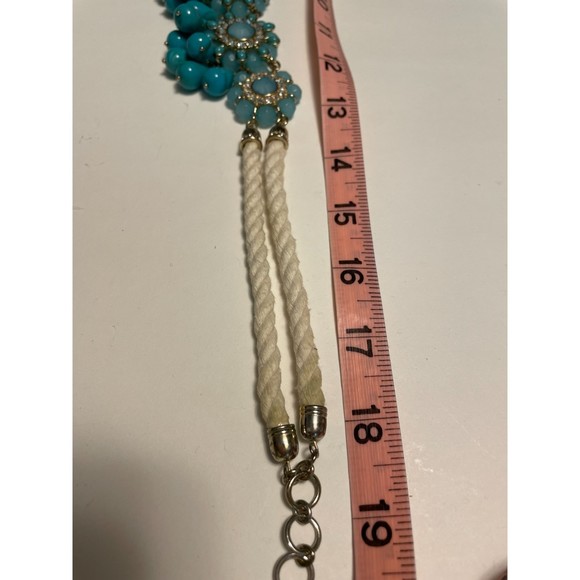 Banana Republic Turquoise Rhinestone Rope Corded Necklace, Coastal Sail - Picture 7 of 12